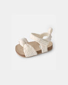 Baby Girl Knit Sandals - Cream, image 6 of 6 slides