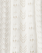 Baby Pointelle Button-Down Cardigan - Ivory, image 2 of 3 slides