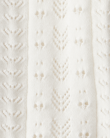 Baby Pointelle Button-Down Cardigan - Ivory, 