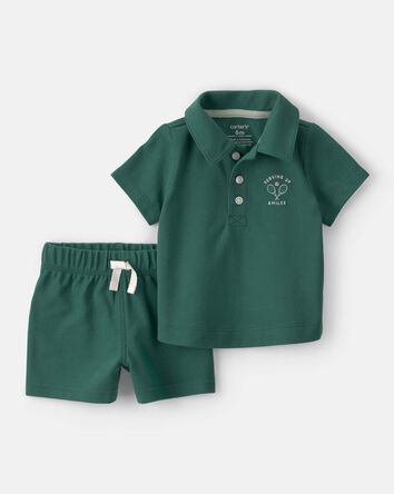 Baby Boy 2-Piece Top & Short Set - Green, 
