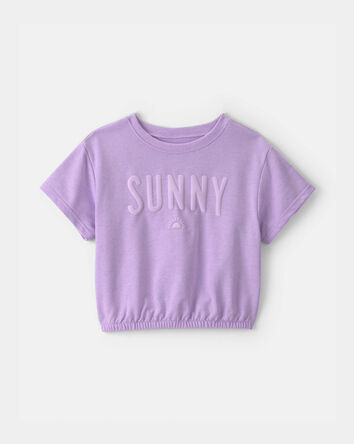 Girls 'Sunny' French Terry Top - Purple, 