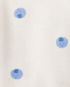 Baby Girl Blueberry Print Long-Sleeve Hoodie - White, image 2 of 3 slides
