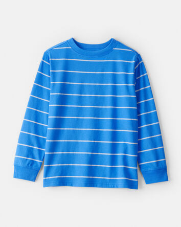 Gar&ccedil;ons - T-shirt &agrave; manches longues &agrave; rayures &ndash; Bleu, 