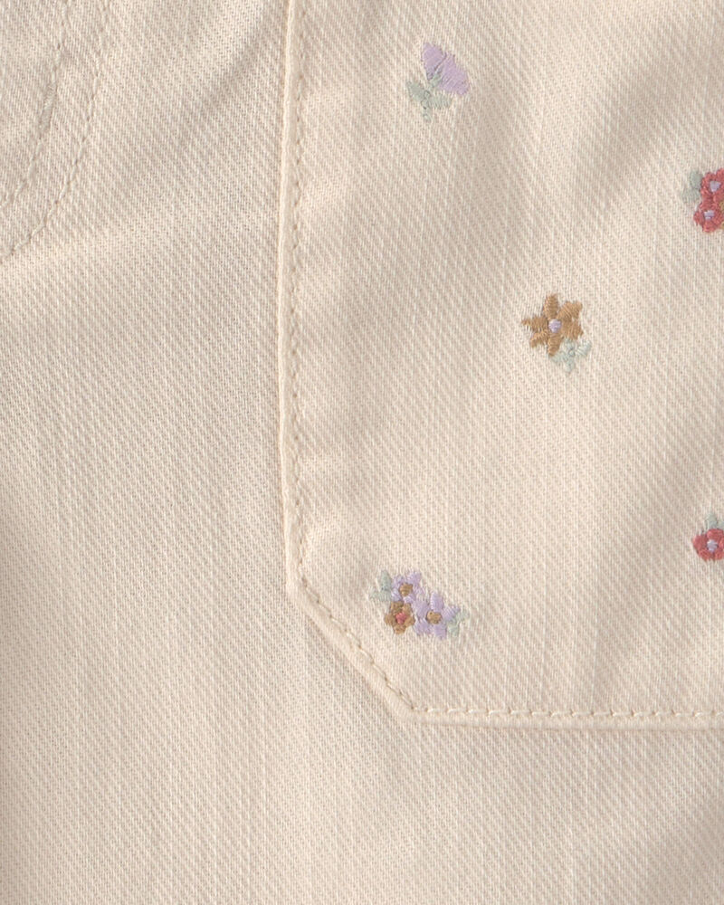 Baby Girl Floral Twill Pants - Cream, image 3 of 4 slides