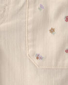 Baby Girl Floral Twill Pants - Cream, image 3 of 4 slides