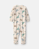 Toddler Boy 1-Piece Dino DreamPlush Snug Fit Footed Pyjama - Cream, image 2 of 4 slides
