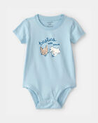 Baby 'Besties With Paws' Graphic Bodysuit - Blue, image 1 of 3 slides