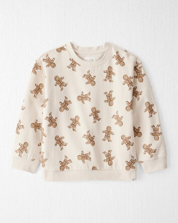 Kid Gingerbread Man Holiday Pullover Made with Organic Cotton, 