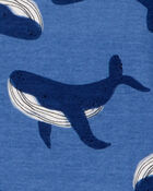 Toddler Whale Striped Snug Fit Cotton 4-Piece Pyjamas, image 2 of 4 slides