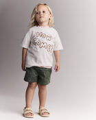Toddler 'How Come' Rolled Cuff Tee - Heathered Grey, image 3 of 6 slides