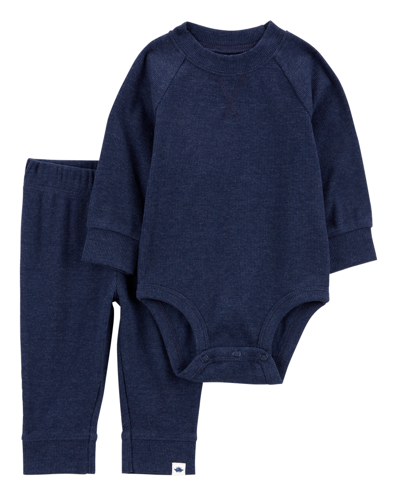 Baby 2-Piece Hooded Bodysuit Pant Set, image 1 of 4 slides