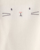 Baby 2-Piece Easter Bunny Rib Tee & Pant Set - Cream, image 4 of 5 slides