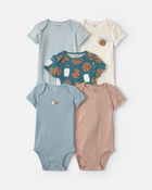 Baby Boy 5-Pack Milk & Cookies Short-Sleeve Bodysuits, image 1 of 7 slides