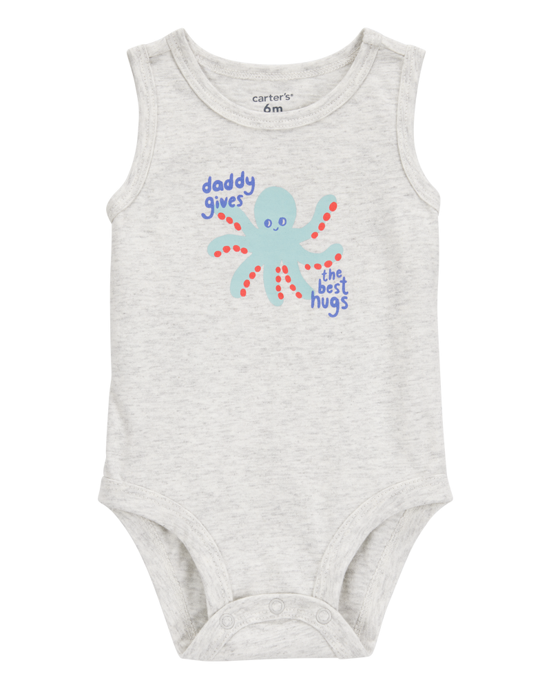 Baby Boy Octopus Daddy Sleeveless Bodysuit, image 1 of 3 slides