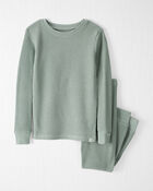 Kid Waffle Knit Pyjamas Set Made with Organic Cotton, image 1 of 4 slides
