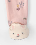 Baby Girl Easter Bunny 100% Cotton Snug Fit 1-Piece Pyjama Set - Pink, image 4 of 5 slides