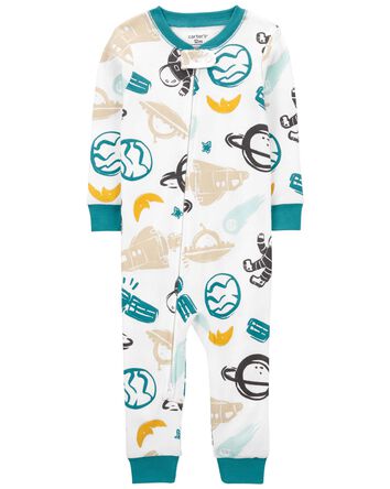 1-Piece Space 100% Snug Fit Cotton Footless Pyjamass, 