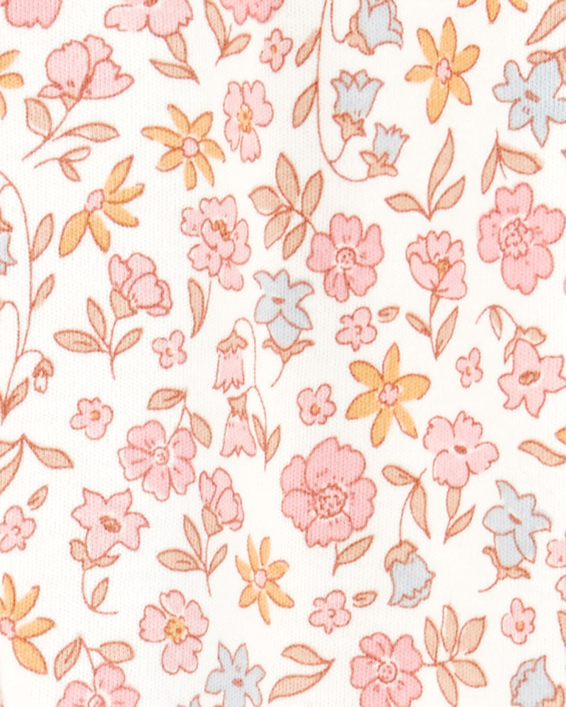Baby Girl Floral 2-Way Zip Cotton Sleeper pyjamas, image 2 of 4 slides