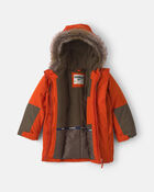 Toddler Boy  Winter Parka- Orange, image 2 of 3 slides