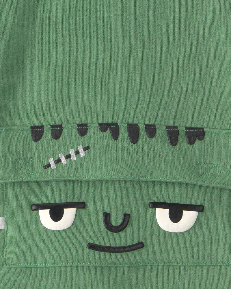 Toddler Boy Frankenstein Halloween Hoodie - Green, image 4 of 5 slides