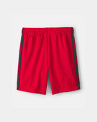 Boys Striped Mesh Active Shorts - Red, image 2 of 5 slides
