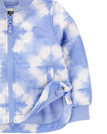 Kid Tie Dye Fleece-Lined Quilted Midweight Jacket, 
