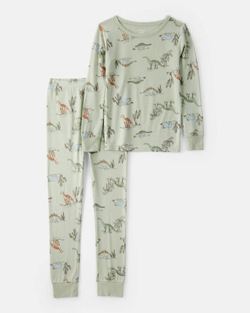 Garçons - Pyjamas à manches longues 2 pièces PurelySoft avec imprimé dinosaure - Vert, 