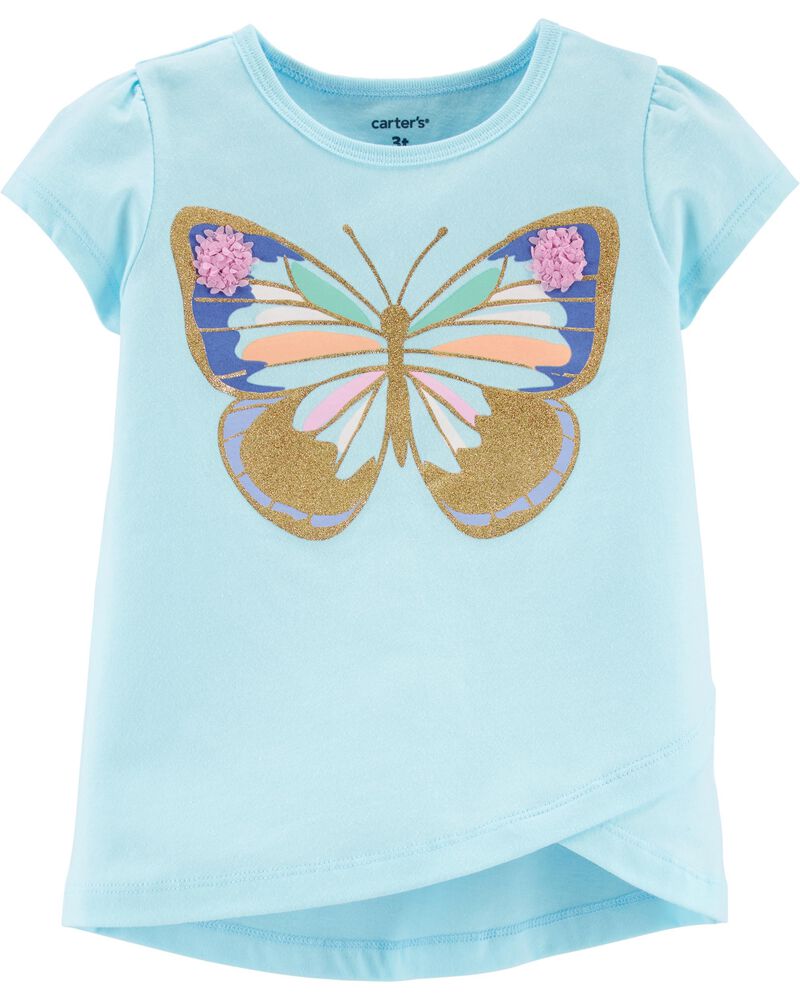 Glitter Heart Tulip Jersey Tee, image 1 of 2 slides