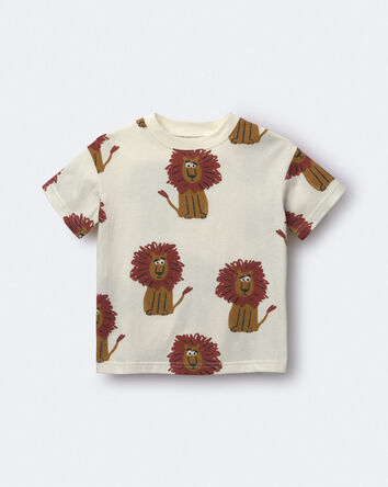 Tout-petit - T-shirt d&eacute;contract&eacute; &agrave; imprim&eacute; lion - Cr&egrave;me, 