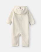 B&eacute;b&eacute; - Combinaison manches longues en molleton &agrave; th&egrave;me bonhomme de neige - Cr&egrave;me, image 2 sur 3 diapositives