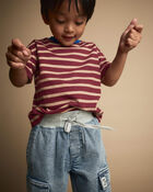 Toddler Boy Cargo Pant in Avenue Wash - Heather Grey/Blue, image 3 of 7 slides