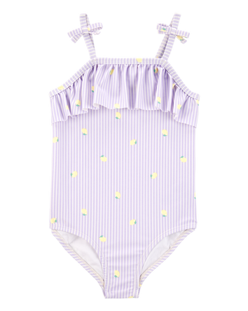 Toddler 1-Piece Striped Lemon Swimsuit, 