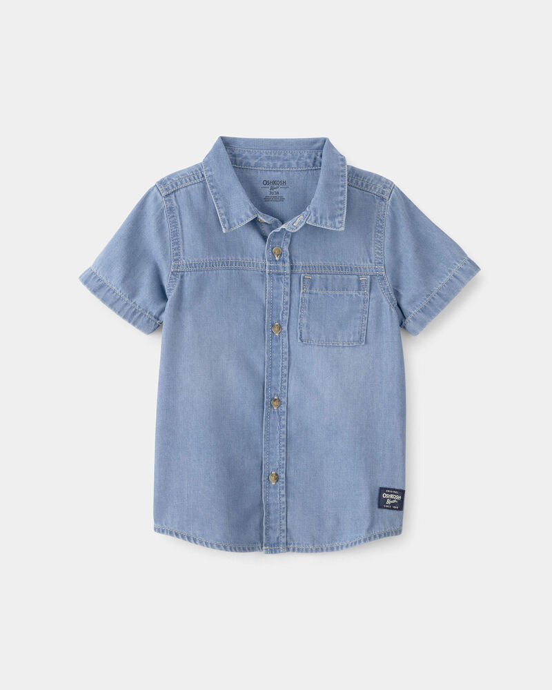 Tout-petit gar&ccedil;on - Chemise boutonn&eacute;e en denim - Bleu, image 1 sur 3 diapositives