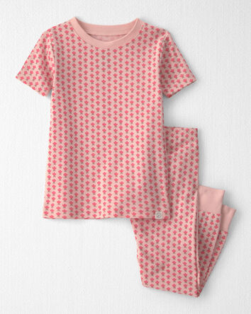 Toddler Girl 2-Piece Organic Cotton Pyjamas in Pink Floral, 