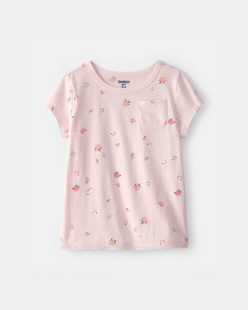 Tout-petit fille - Haut &agrave; motif floral - Rose, image 1 sur 3 diapositives