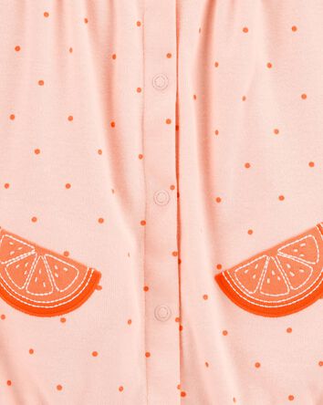 Baby Cotton Short-Sleeve Romper - Orange, 