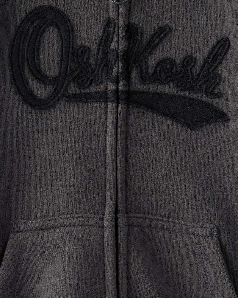 Tout-petit gar&ccedil;on - Blouson molletonn&eacute; &agrave; fermeture &agrave; glissi&egrave;re et logo OshKosh - Noir, image 2 sur 2 diapositives