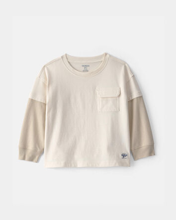 Toddler Boy Colorblock Long-Sleeve Tee - Tan, 