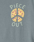 Kids 'Piece Out' Pizza Graphic Tee - Grey, image 2 of 3 slides