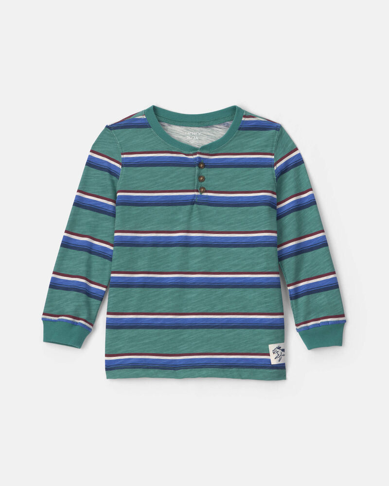 Long-Sleeve Henley Top, image 1 of 3 slides