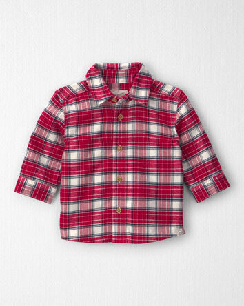 Baby Boy Organic Cotton Flannel Button-Down Shirt, 