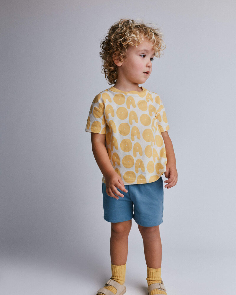 Toddler Relaxed Graphic Tee in Otter Avenue Print - Yellow, image 3 of 6 slides