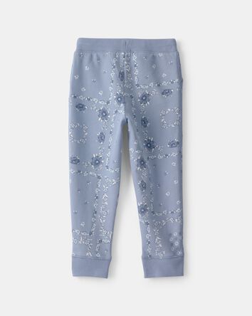 Tout-petit fille - Pantalon de jogging en tricot avec cordon de serrage, floral - Bleu, 