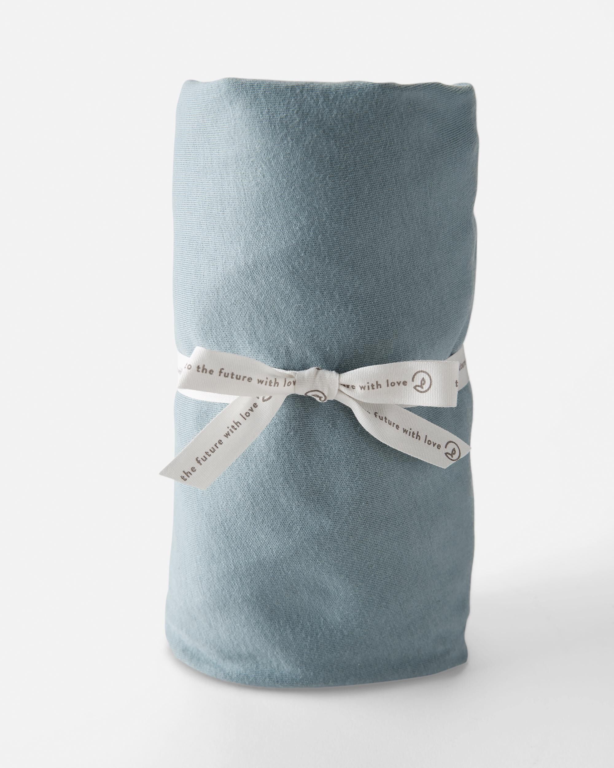 Blue Baby Organic Cotton Mini Crib Sheet Carter s Oshkosh Canada