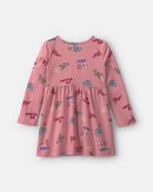 Toddler Girl School Spirit Long-Sleeve Dress - Pink, image 2 of 4 slides