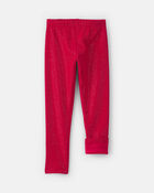 Filles - Legging extensible en molleton &agrave; brillant &ndash; Rouge, image 3 sur 4 diapositives
