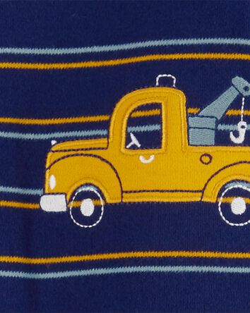 Striped Truck 2-Way Zip Cotton Sleeper Pyjamas, 