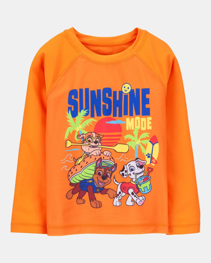 Toddler Boy PAW Patrol Long-Sleeve Rashguard Swim Top - Orange, image 1 of 2 slides
