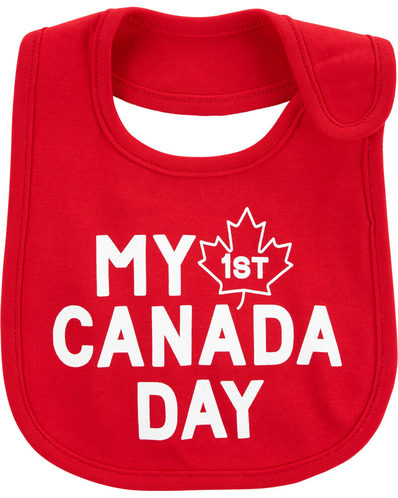 My First Canada Day Teething Bib, image 1 of 1 slides