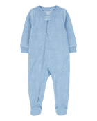 Toddler Girl 1-Piece Floral Burn Out Fleece Footie Pyjamas, image 1 of 4 slides